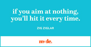 If you aim at nothing, you'll hit it every time, quote by Zig Ziglar.