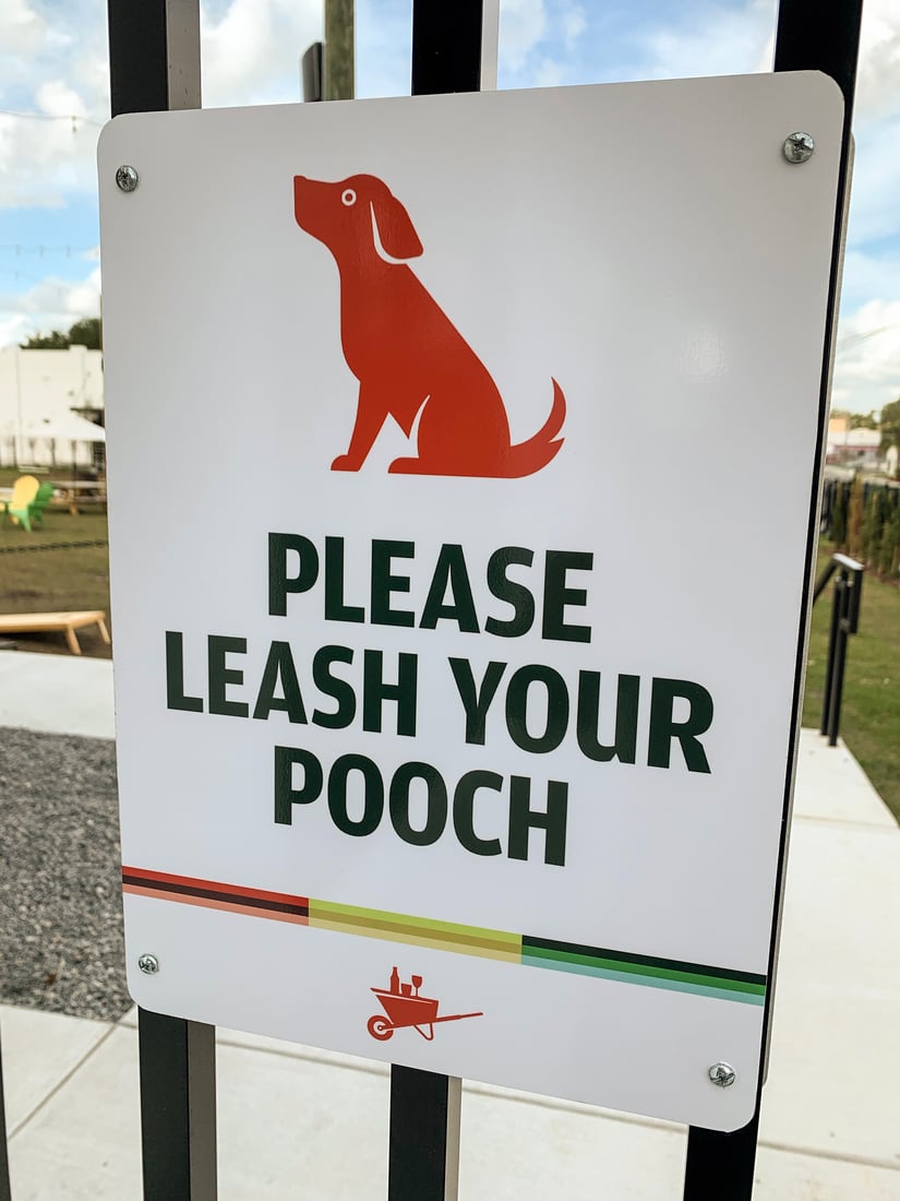 The Yard On Mass Dog/Pooch on Leash Sign